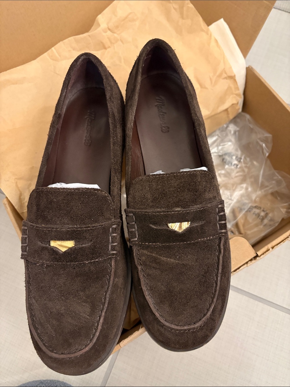 Madewell Grayson Penny Loafer in Dark Carob
